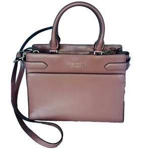 Kate Spade medium, Staci leather handbag satchel in dusk cityscape
